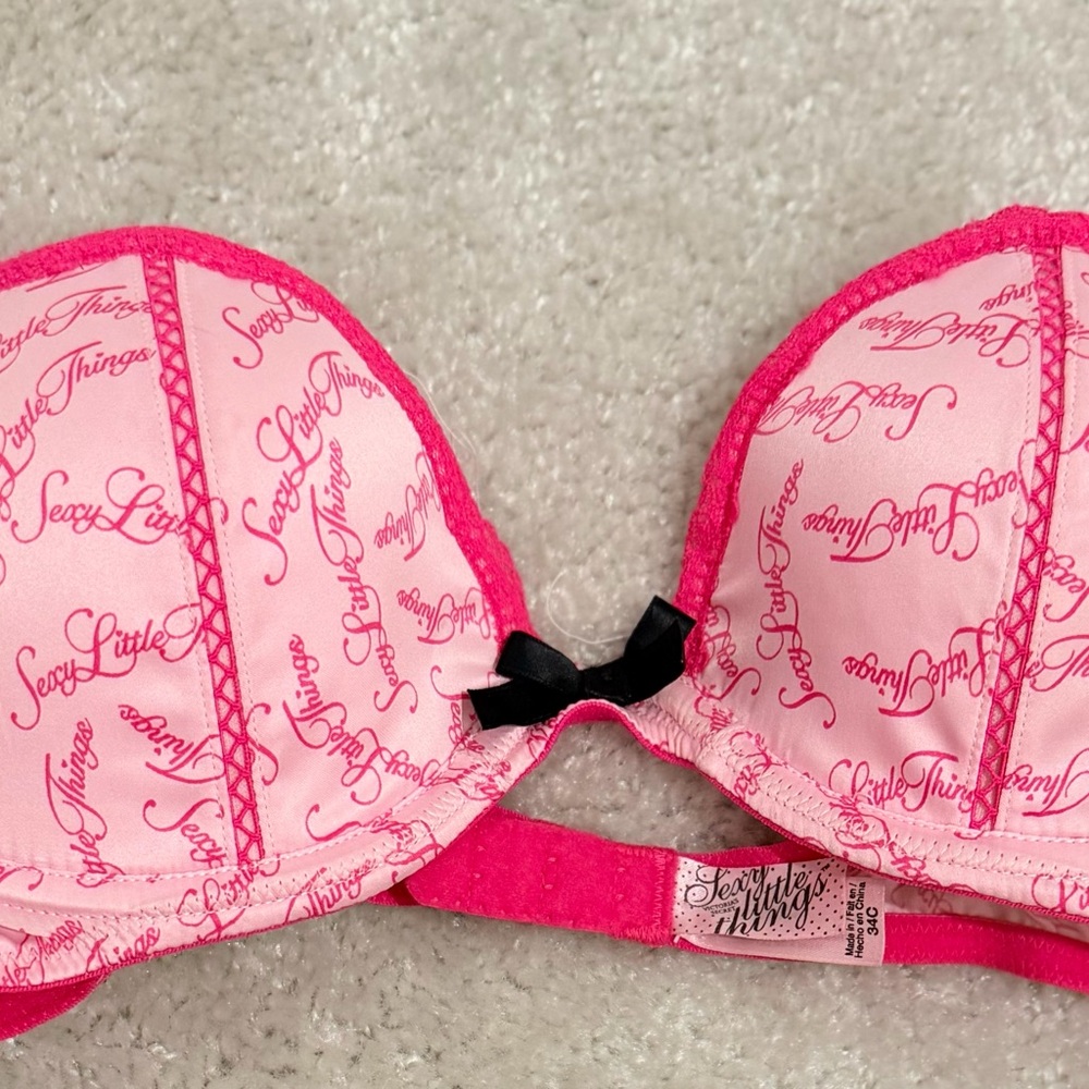 Victoria's Secret Light Pink and Hot Pink Push-Up Bra